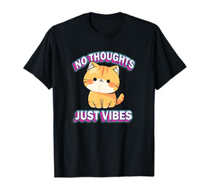 Womens Girls Kids Chibi Kawaii Energy Orange Tabby Cat Lover T-Shirt