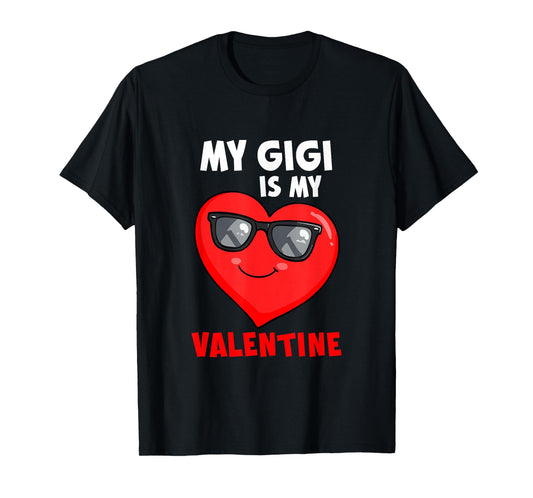 My Gigi is My Valentine Heart Sunglasses Boys Proud Family T-Shirt