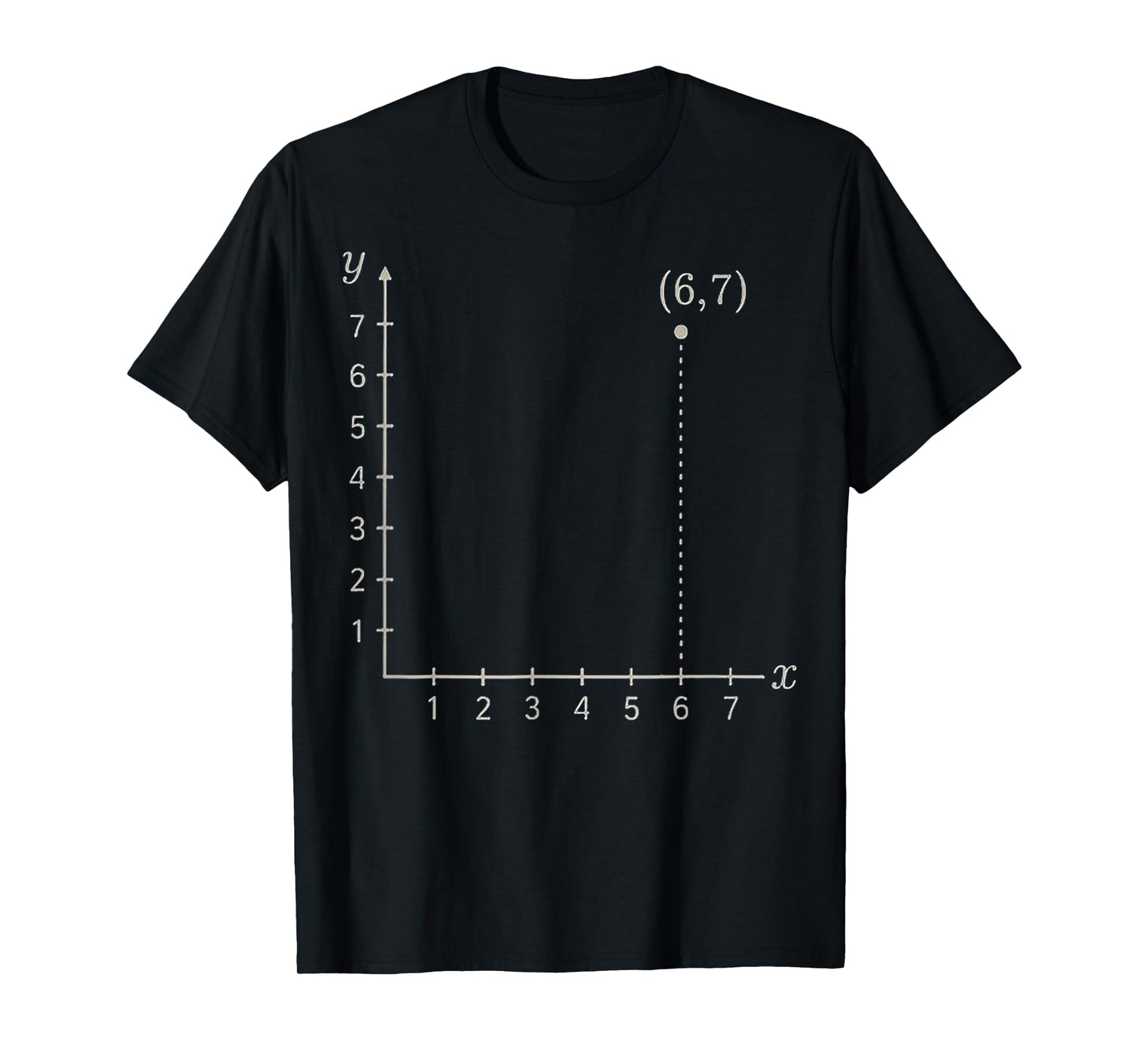 Six Seven 6 7 Coordinate Grid Plot Graph Plane Meme Design T-Shirt