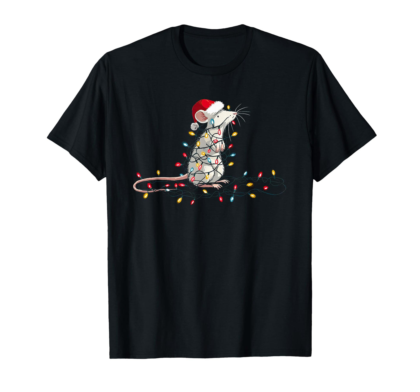 Funny Mouse Christmas Graphics Animal Lights Lover T-Shirt
