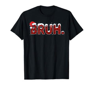 Bruh Funny Christmas Plaid Teens Boys Kids Xmas Pajamas T-Shirt