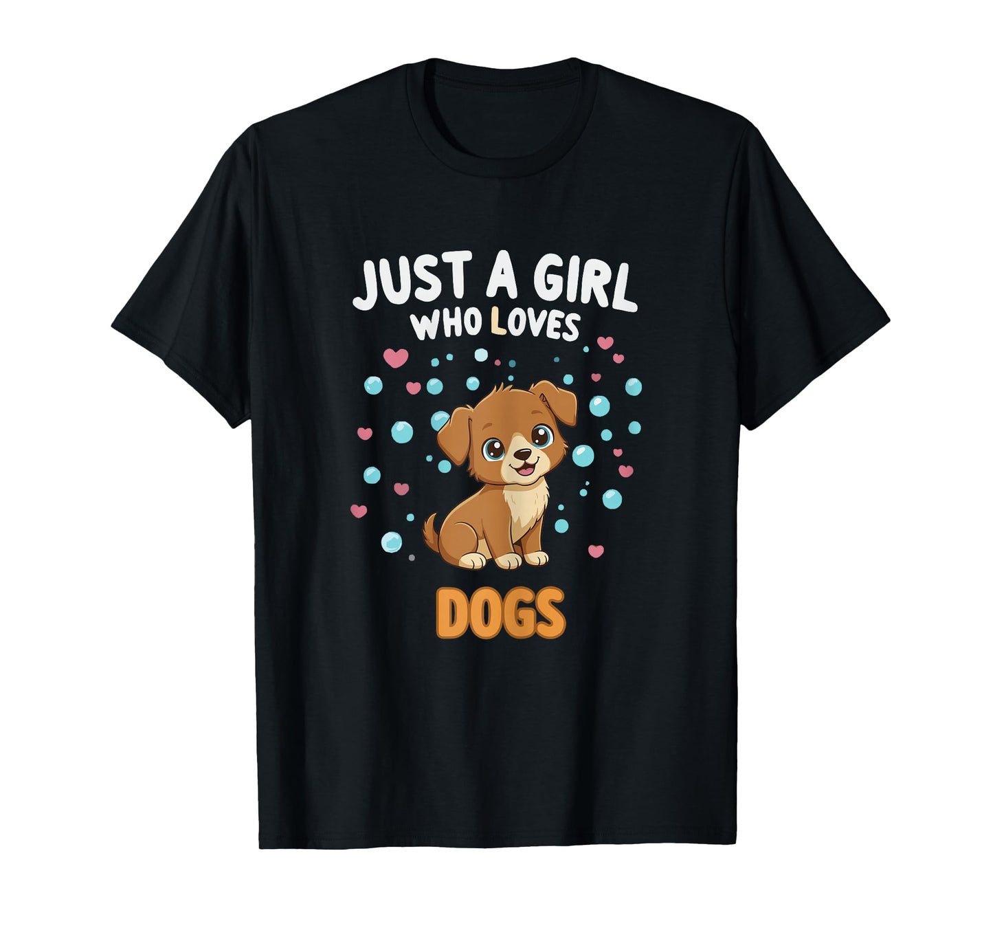 Kawaii Dog Just A Girl Who Loves Dogs Shirts for Girls T-Shirt