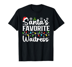 Santa's Favorite Waitress Funny Christmas Family Matching T-Shirt