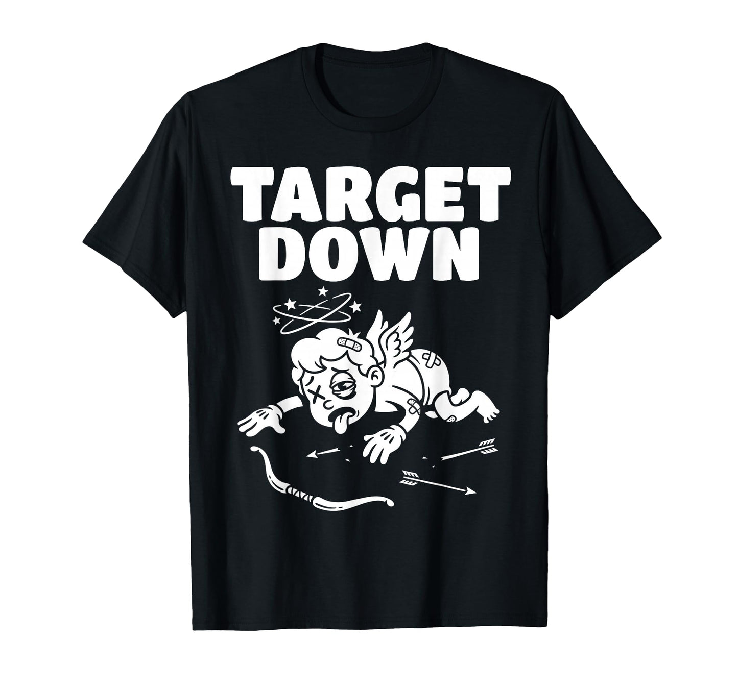 Target Down Funny Defeated Cupid Anti Valentines Day Gamer T-Shirt