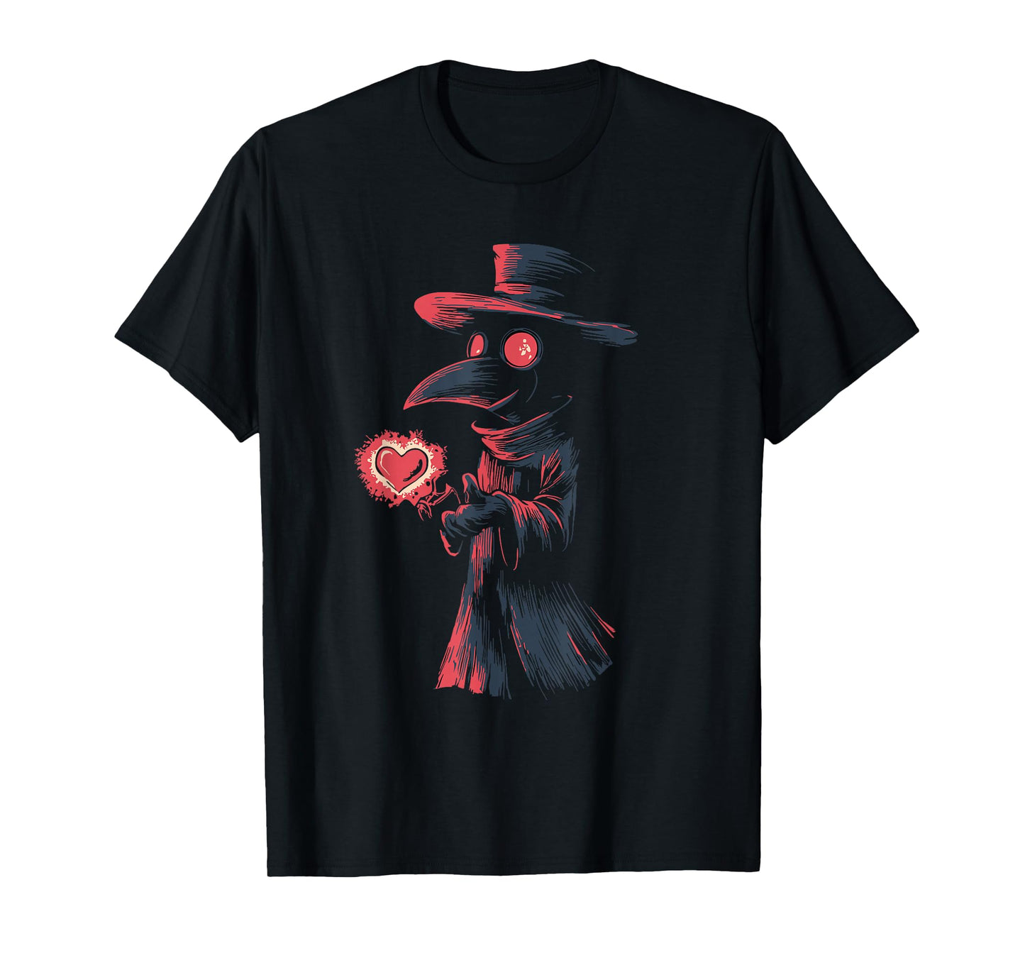 Kawaii Plague Doctor Valentine’s Day Heart Creepy Cute Goth T-Shirt