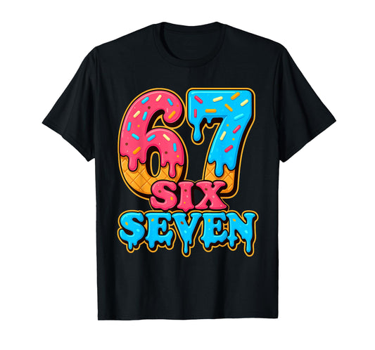 Baseball Ice Cream Drip Number 67 Six Seven Meme Christmas T-Shirt