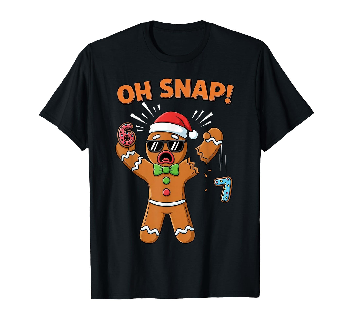 Funny Oh Snap 67 Six Seven Meme Gingerbread Man T-Shirt