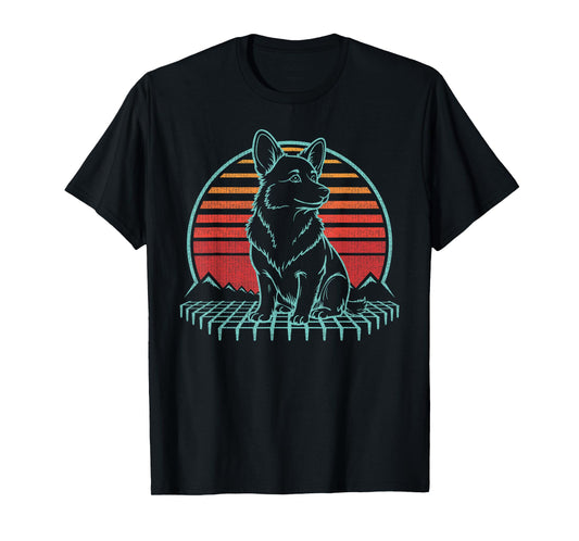 Corgi Pembroke Welsh Lover Dog Owner Retro Vintage 80s T-Shirt