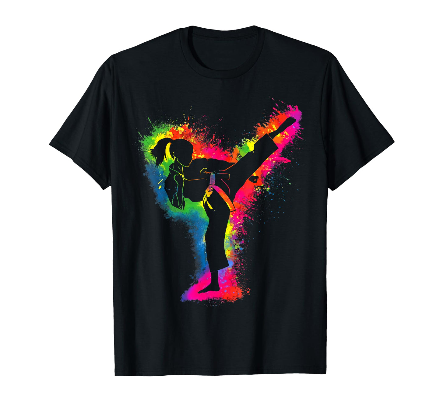 Retro Taekwondo Girl Martial Arts Karate Women Kids Girls T-Shirt