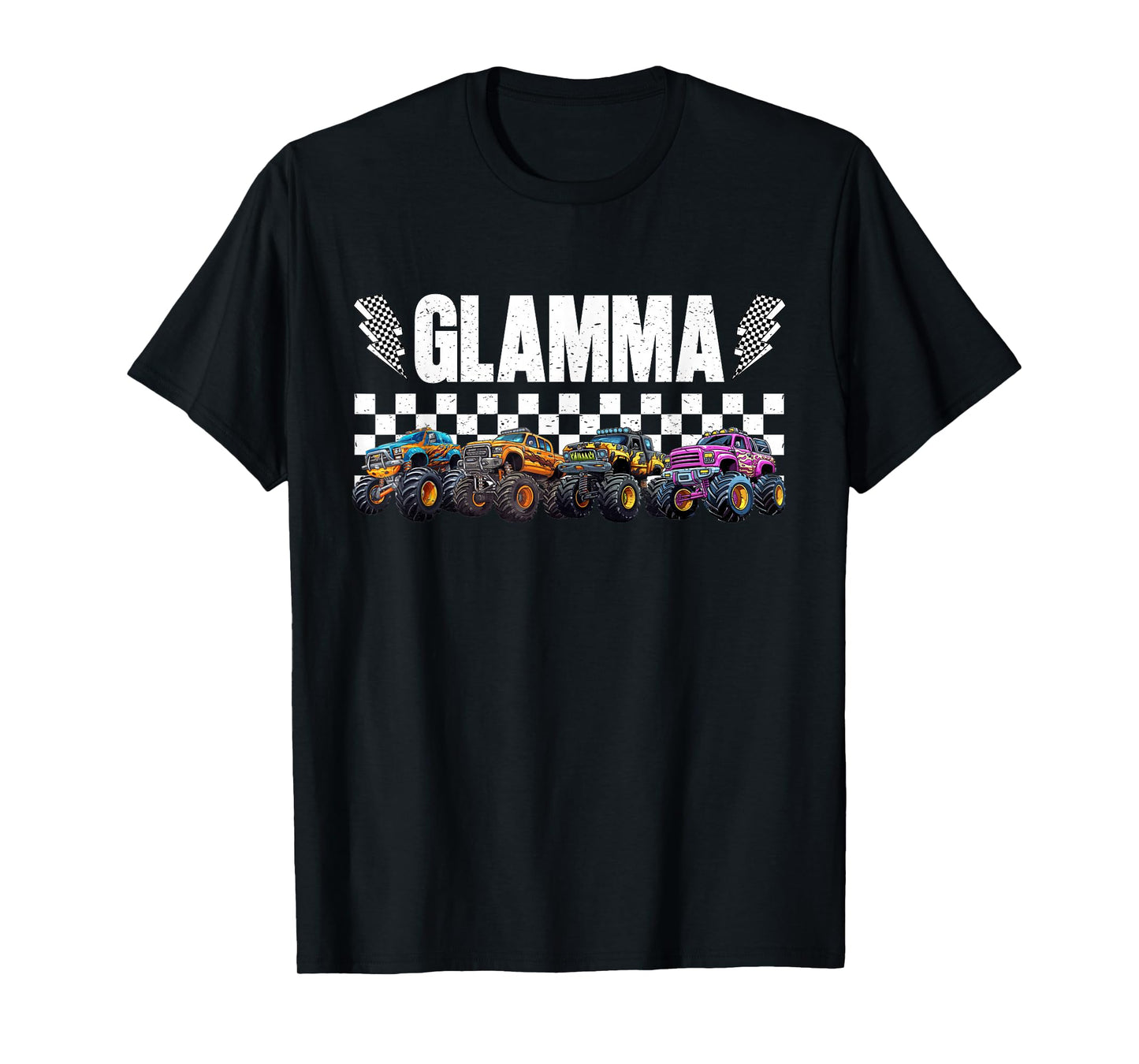 Glamma Retro Monster Truck Family Crew Birthday Matching T-Shirt