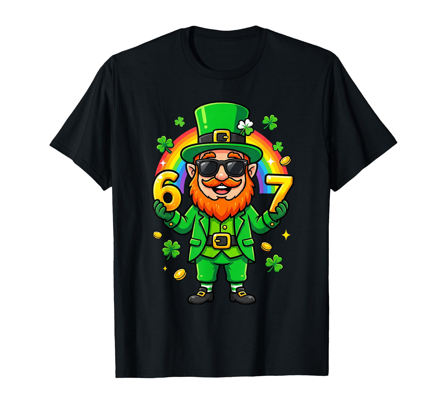 67 Six Seven 6 7 Funny Leprechaun St Patricks Day Boys Kids T-Shirt
