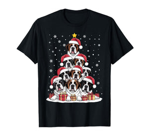 Saint Bernard Dog Christmas Tree Family Matching Xmas Pajama T-Shirt