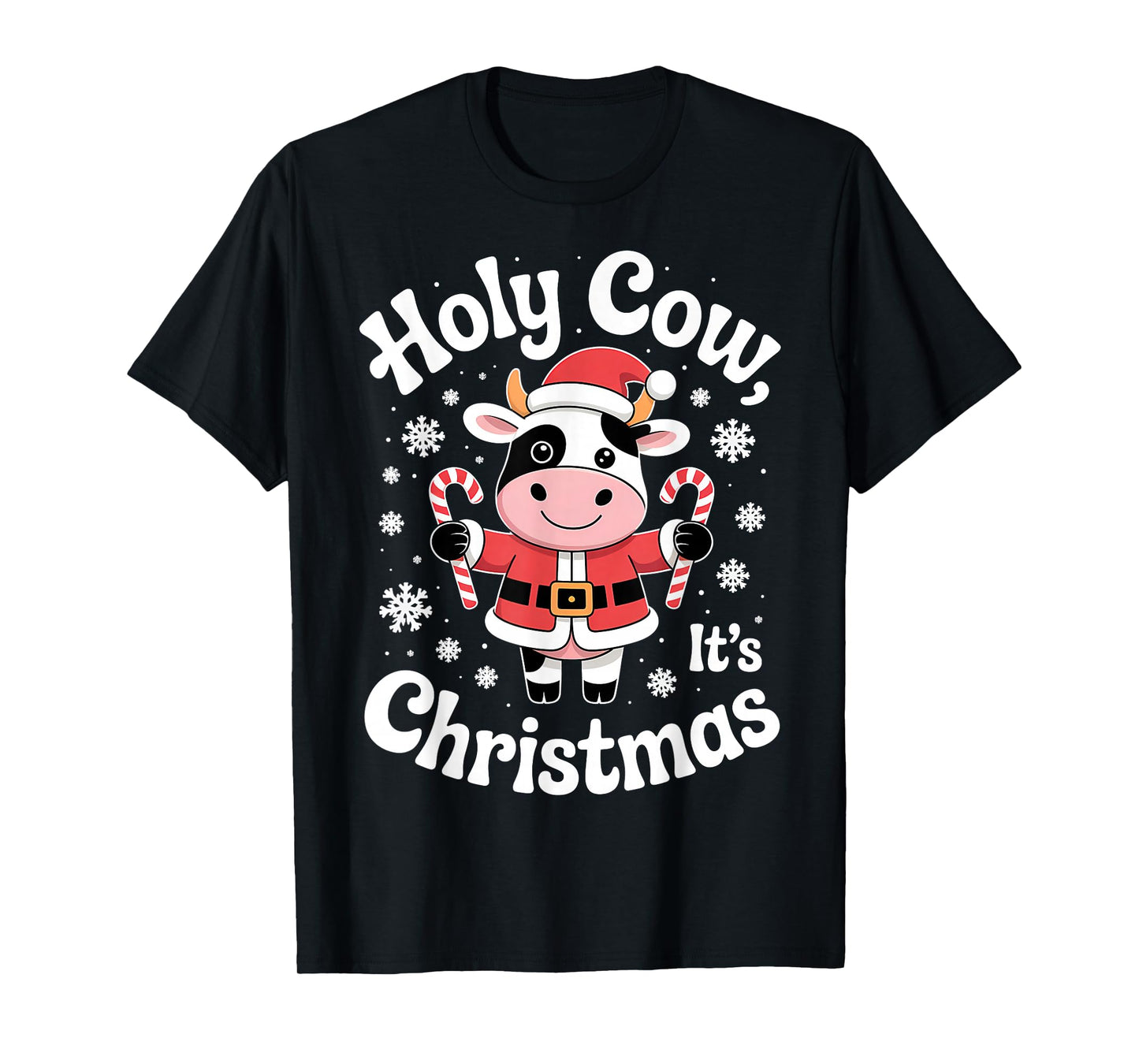 Holy Cow It's Christmas Candy Cane Fun T-Shirt