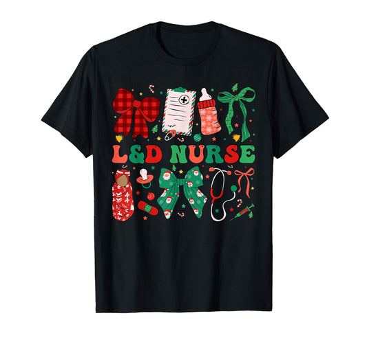 Labor and Delivery Nurse Christmas L&D Nursing Xmas T-Shirt