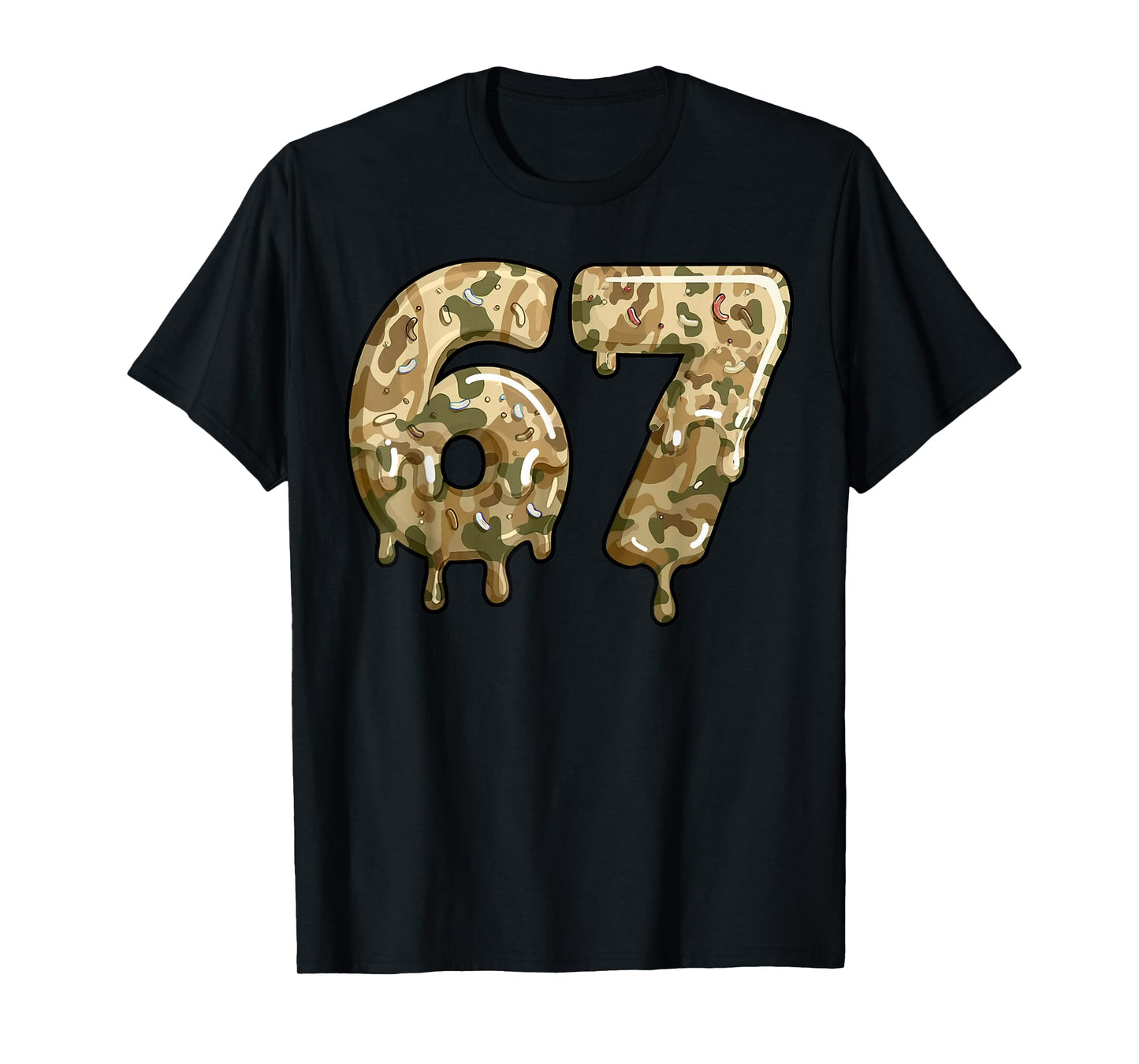 Funny 67 Camo Drip Meme Six Seven Alpha Slang T-Shirt