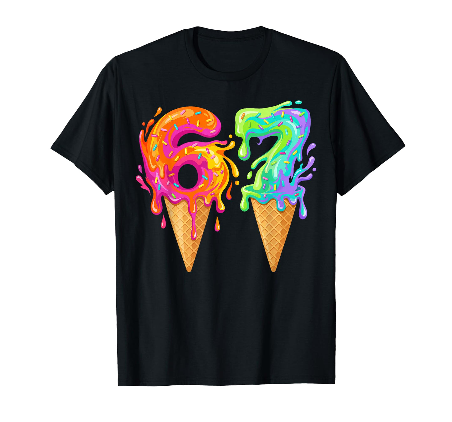 Baseball Drip Ice Cream 67 Baseball T-Shirt