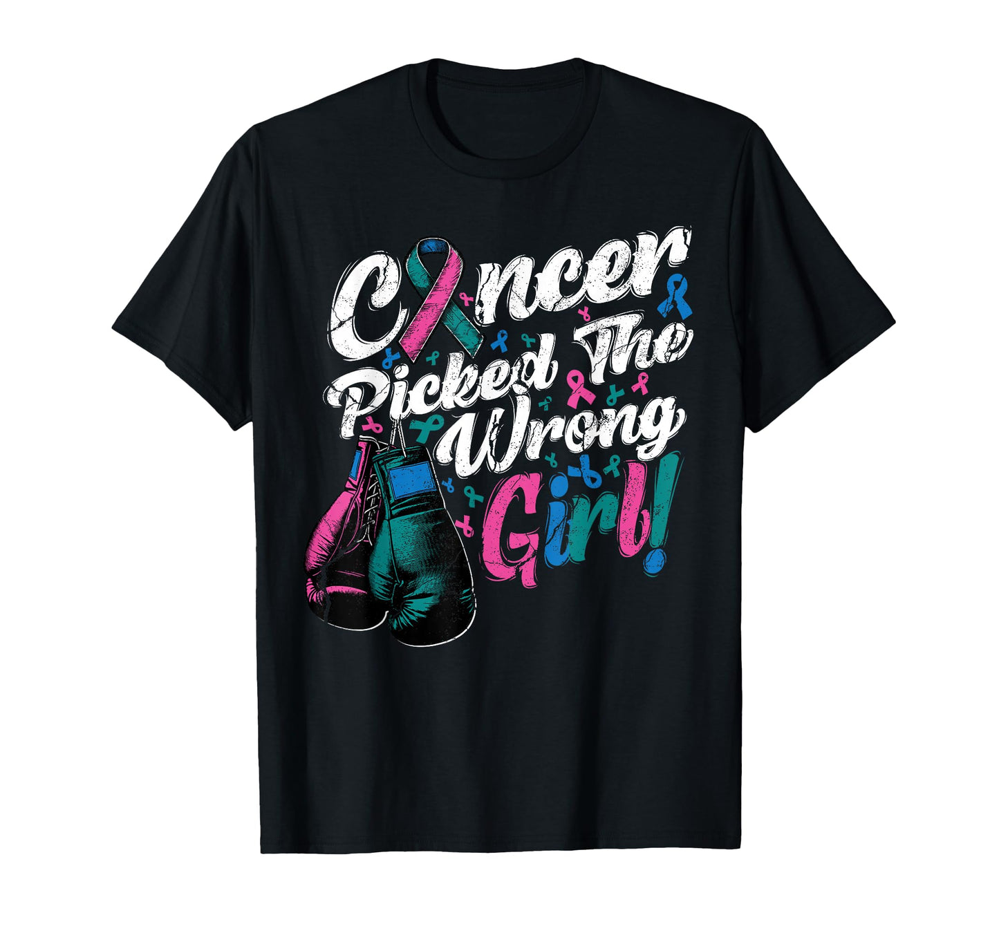 Thyroid Cancer Picked The Wrong Girl Awareness Support Squad T-Shirt