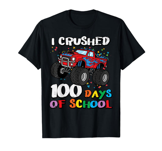 100 Days of School Monster Truck 100th Day Toddler Boys Kids T-Shirt