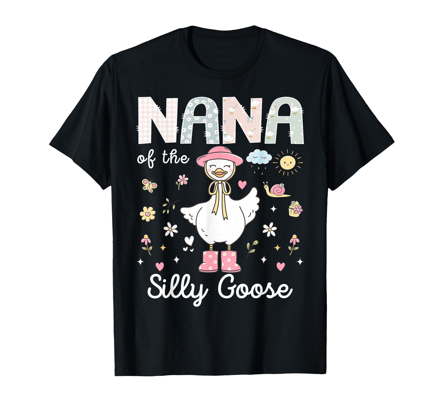 Nana of The Silly Goose 1st Birthday Girl Family Matching T-Shirt
