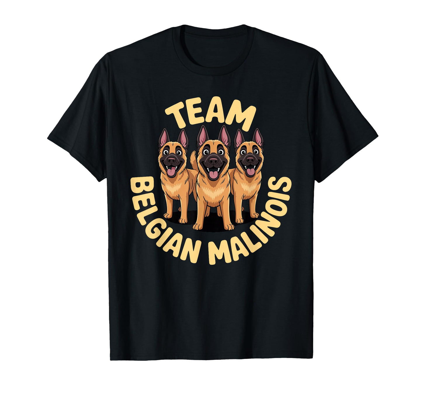 Cartoon Working Shepherd Pet Dog Breed Team Belgian Malinois T-Shirt
