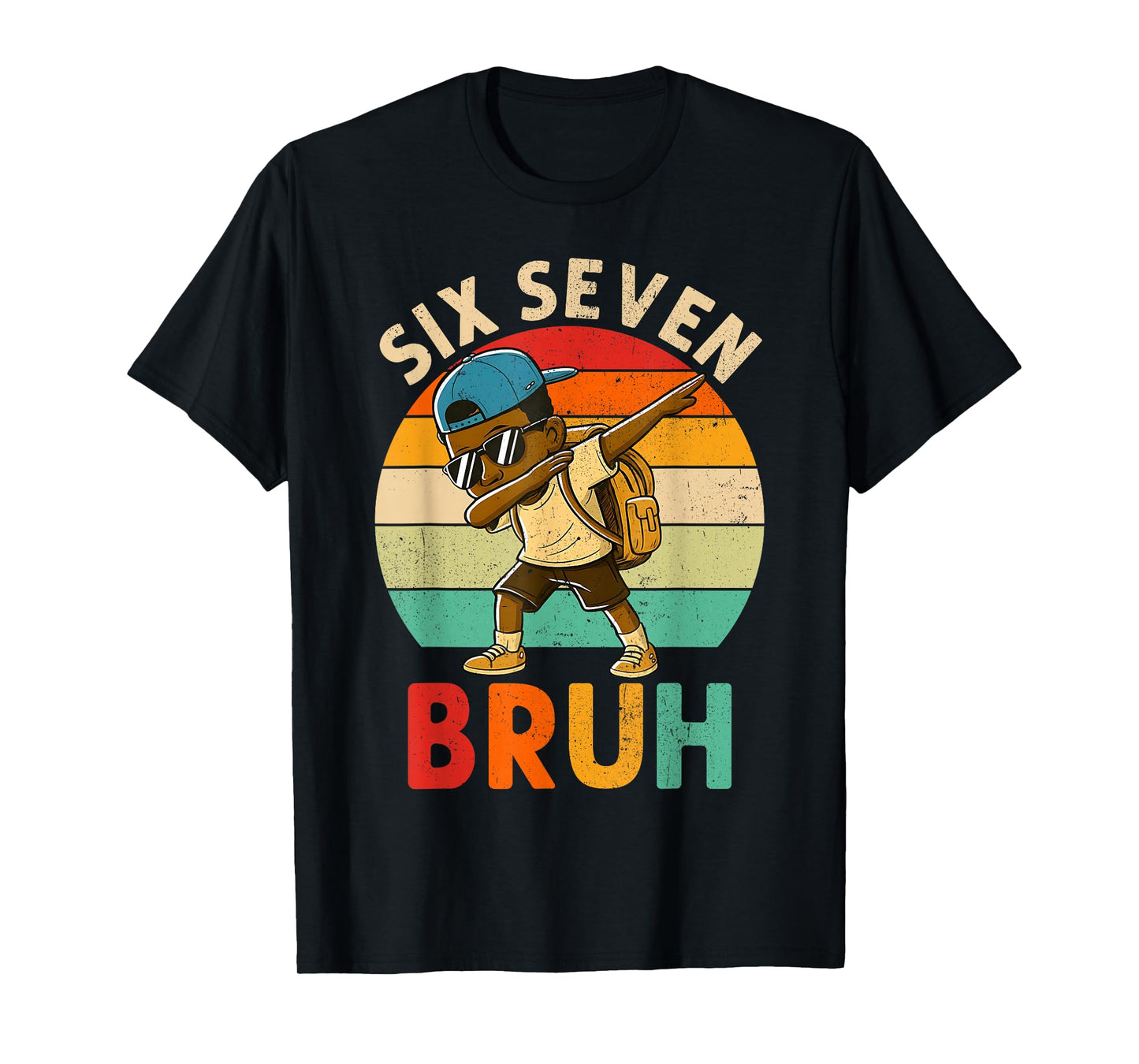 Funny 67 Meme 6 7 Slang Gen Z Six Seven Bruh Dabbing Boys T-Shirt