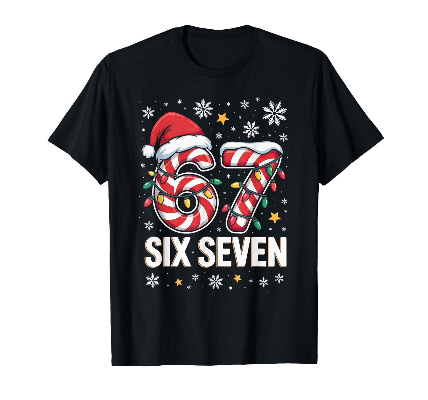 67 Christmas Kids Boys Girls Meme Xmas Fun Candy Cane T-Shirt
