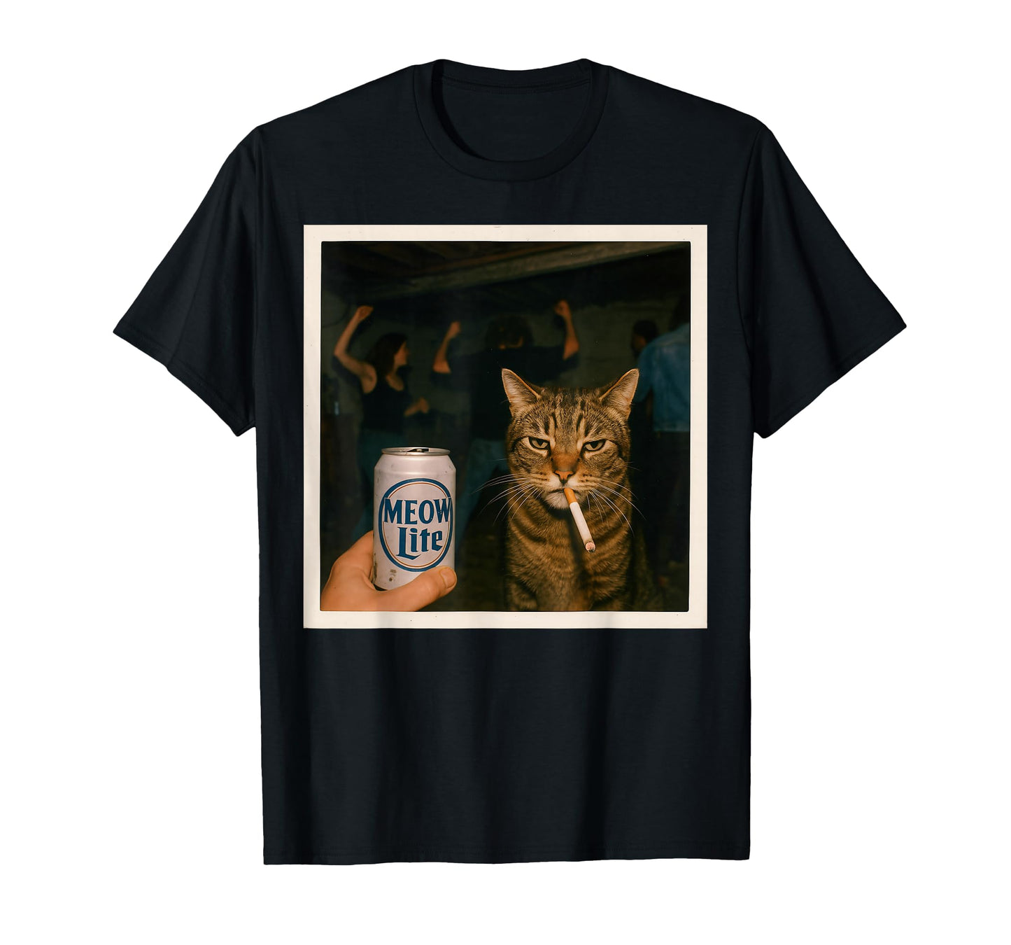 Meow Lite Party Cat Stupid Brainrot Humor Aesthetic T-Shirt