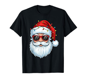 Cool Santa Claus Face Retro Sunglasses Christmas Men Boys T-Shirt