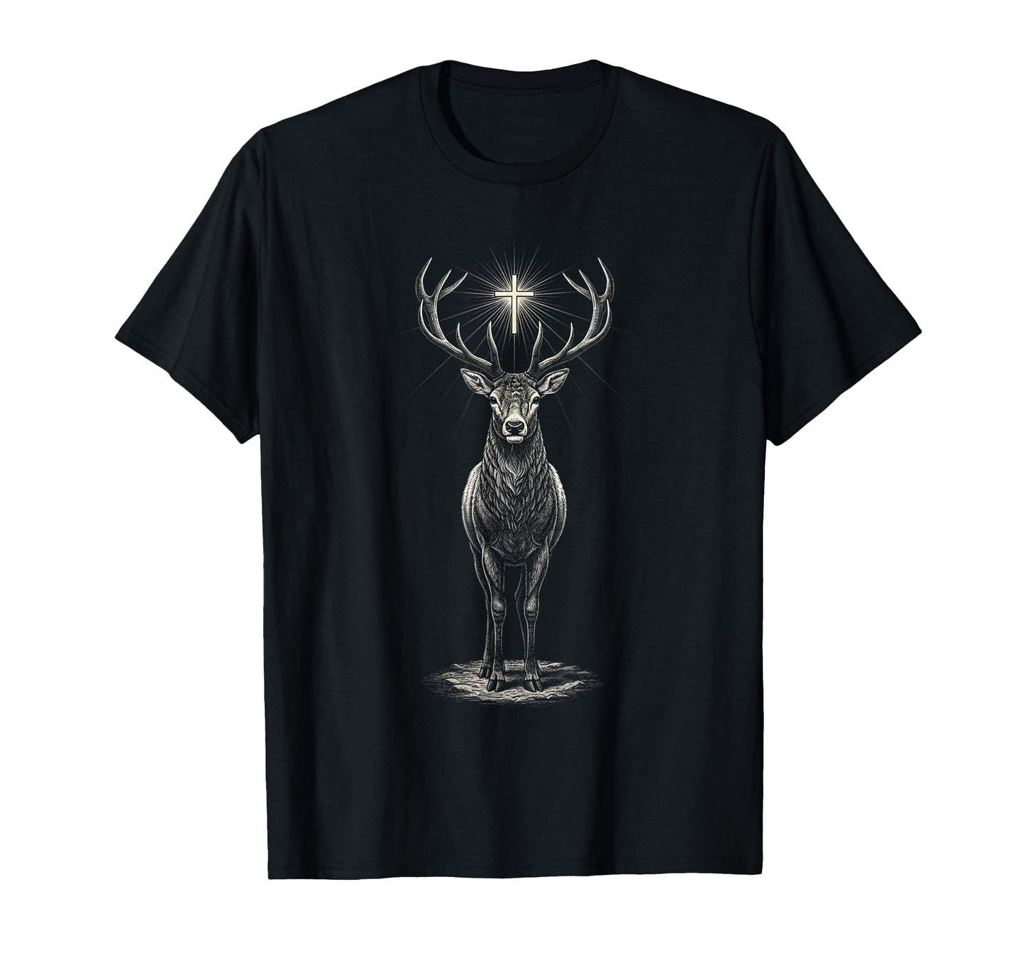 Deer Hunting Deer Go Outdoor Catholic Faith St. Hubert Deer T-Shirt