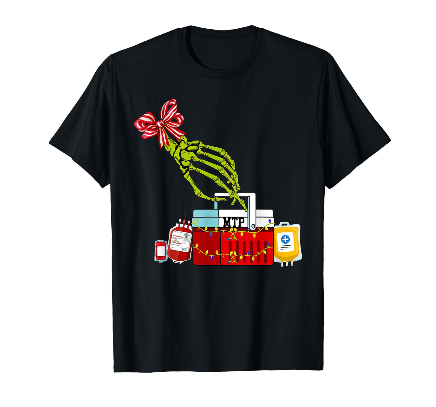Bloodbank Skeleton Christmas Laboratory Transfusion Nurse T-Shirt