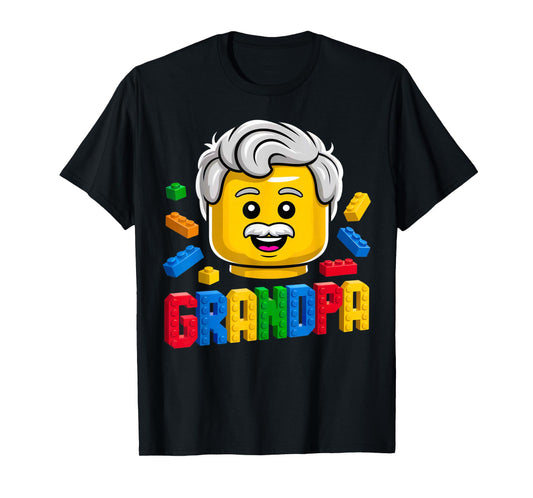 Family Grandpa Master Builder Building Brick Blocks Kids T-Shirt
