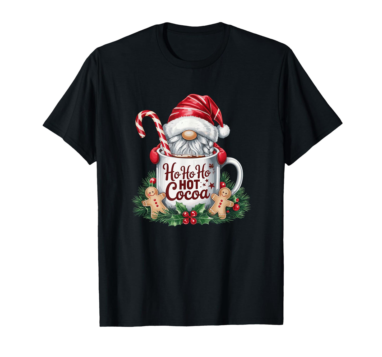 Ho Ho Hot Cocoa Gnome Christmas Mug Holiday Humor T-Shirt