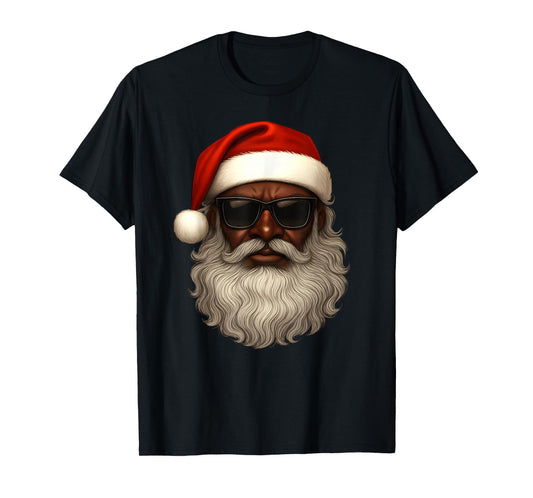 African American Santa Christmas Pajama Cool Black Xmas Men T-Shirt