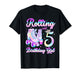 Kids Rolling Into 5 Roller Skating 5th Birthday Girls Party T-Shirt