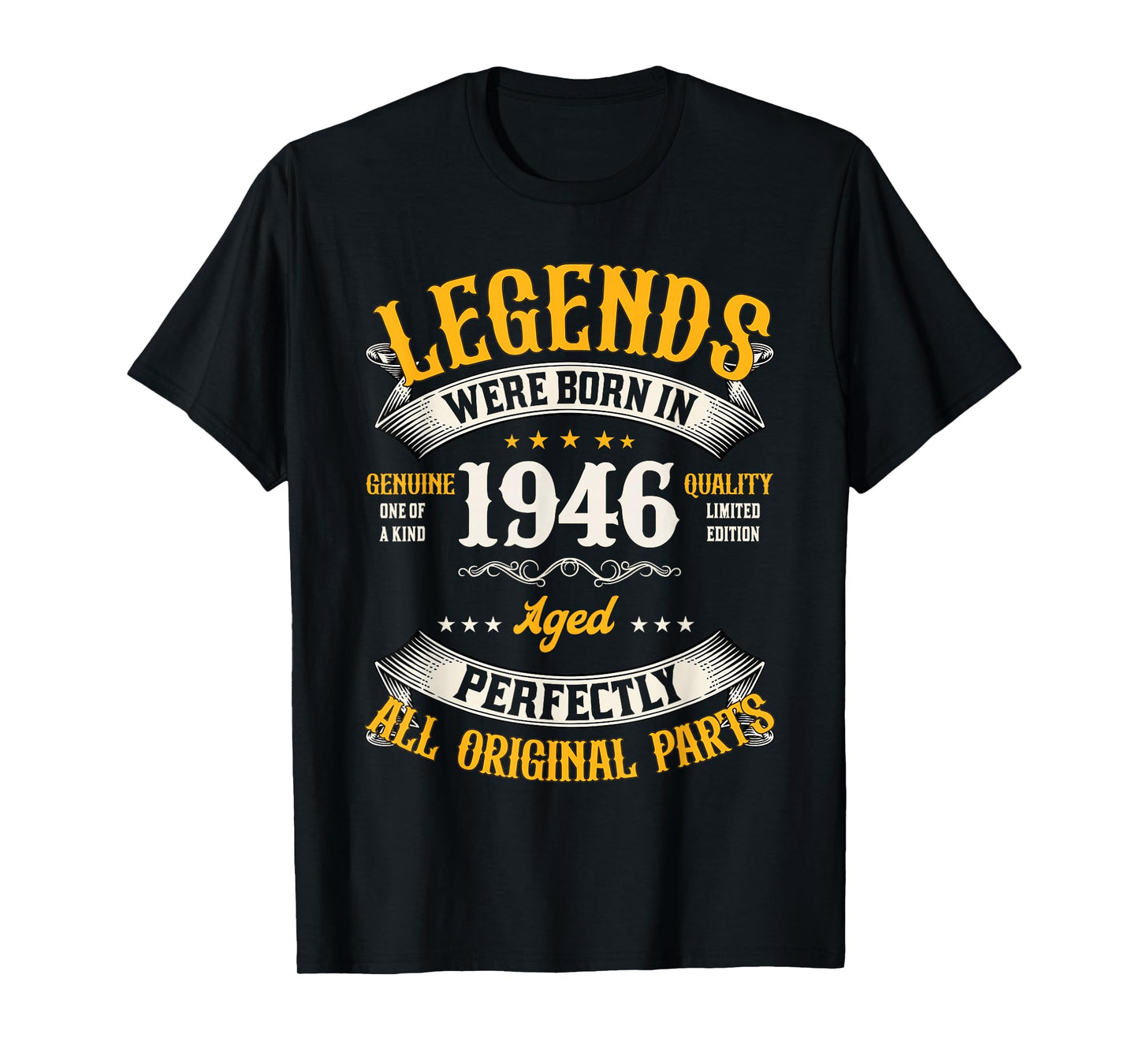 Vintage 80 Birthday Shirt for Men Legends were Born in 1946 T-Shirt