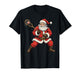 Christmas Santa Playing Lacrosse Lax Player Xmas Sport Lover T-Shirt