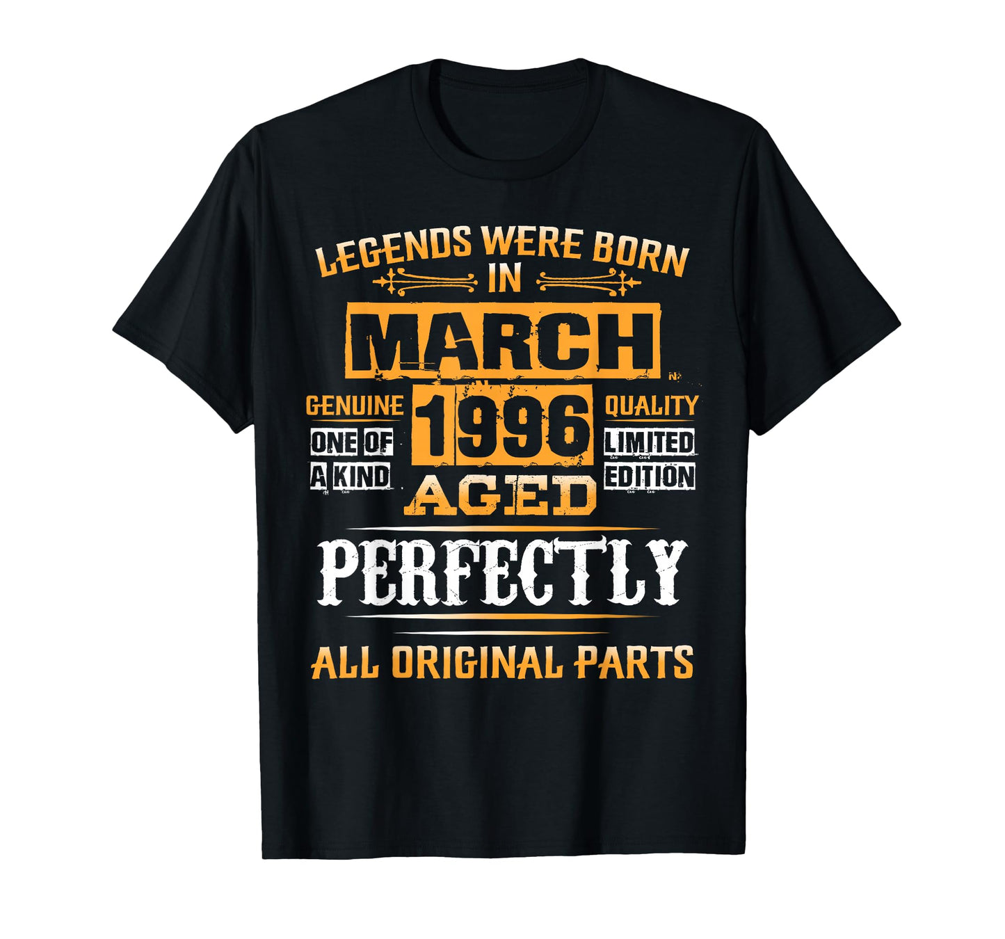 30th Birthday Gift Legends Born in March 1996 30 Yrs Old T-Shirt