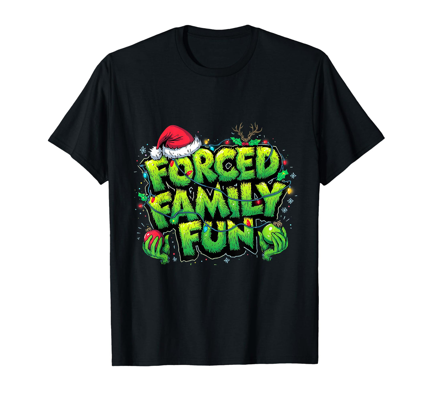 Forced Family Fun Funny Christmas Holiday Design T-Shirt