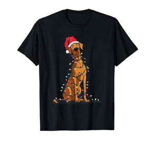 Funny Rhodesian Ridgeback Christmas Graphics Dog Lights T-Shirt
