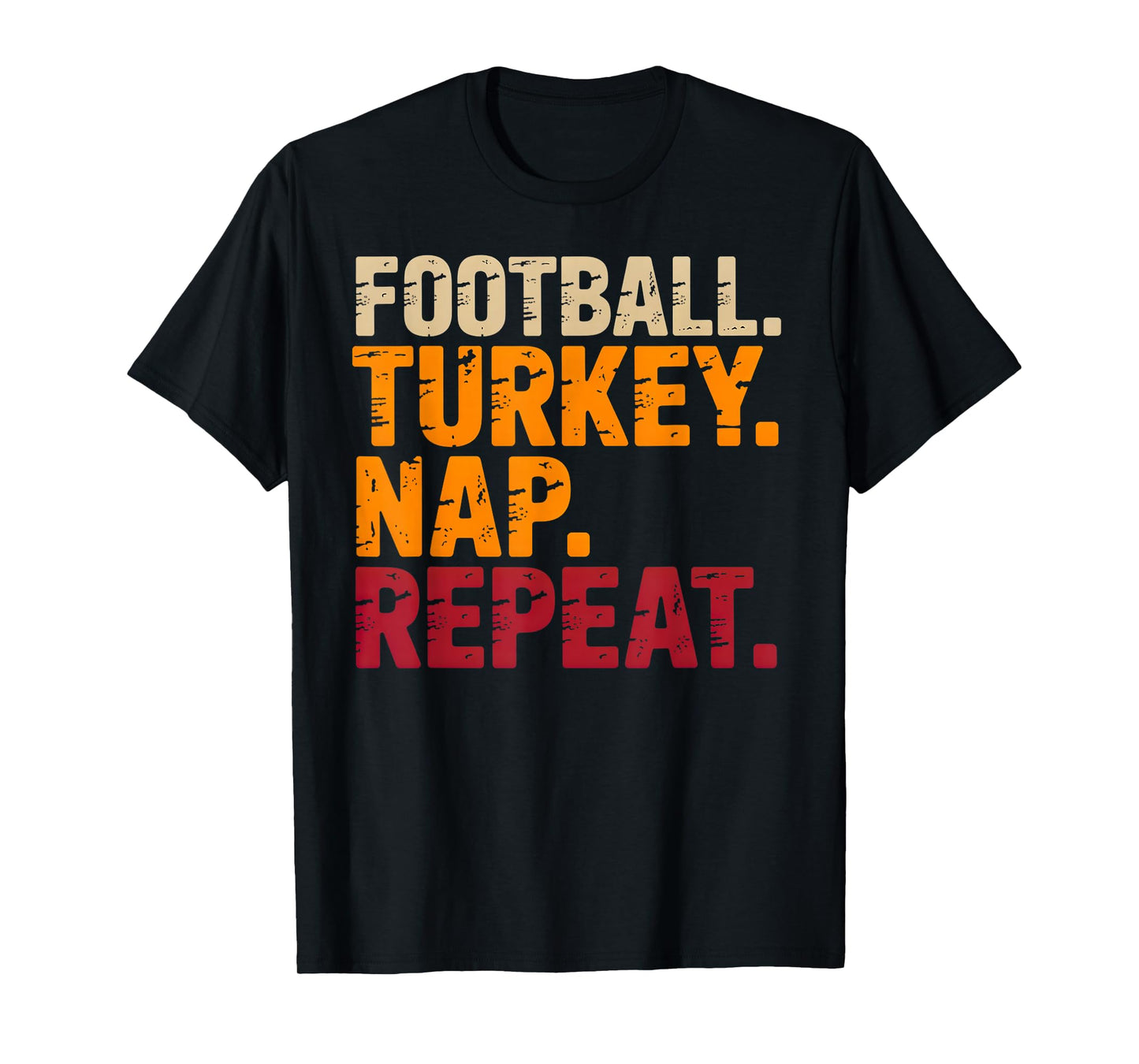 Football Turkey Nap Repeat Funny Thanksgiving Costume T-Shirt