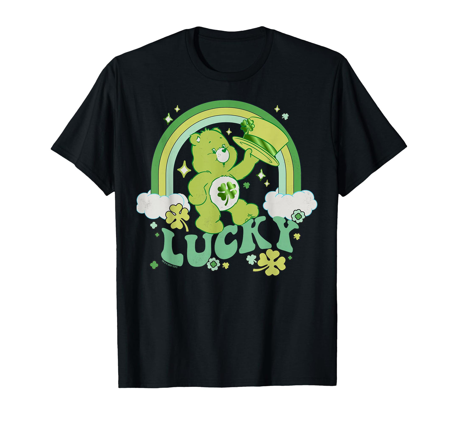 Care Bears St. Patrick's Day Lucky Bear Rainbow Portrait T-Shirt