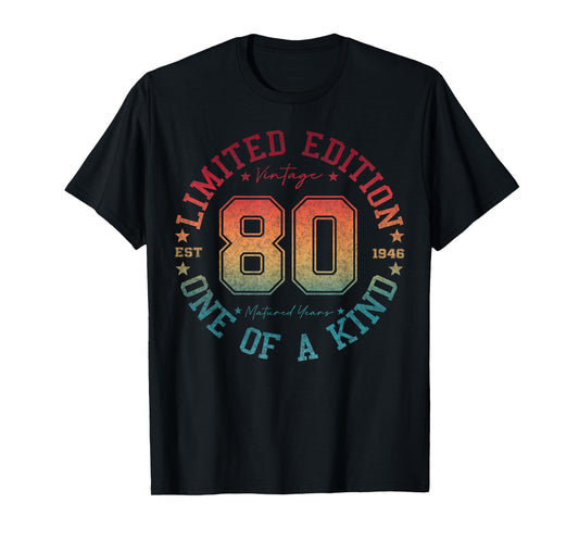 80 Year Old Gifts Vintage 1946 Limited Edition 80th Birthday T-Shirt