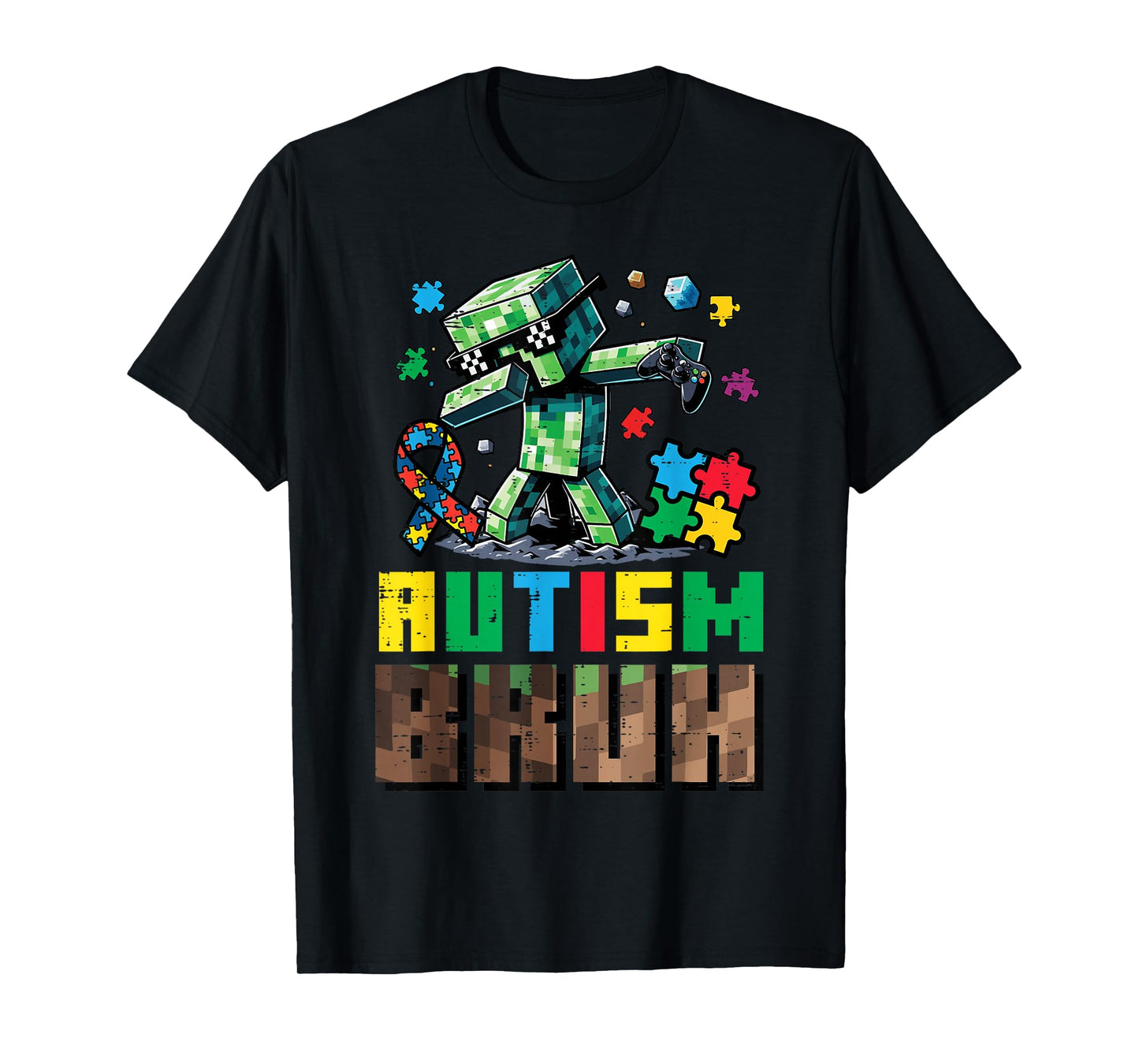 Autism Bruh Dab ASD Awareness Gamer Boys Kids Youth T-Shirt