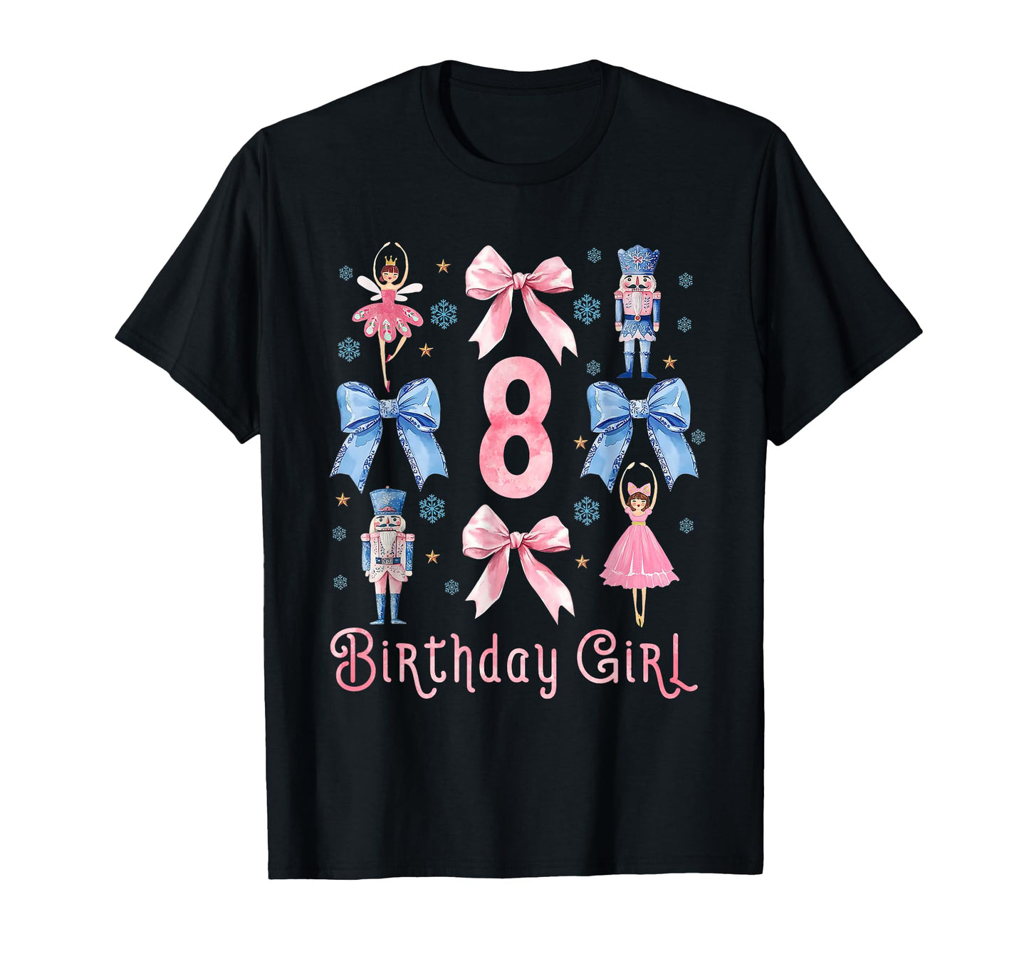My 8th Birthday Coquette Bow 8 Years Old Nutcracker Ballet T-Shirt