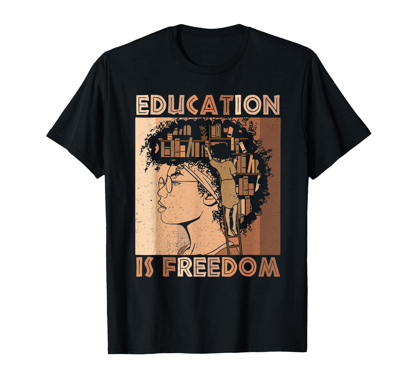 Education is Freedom Black Teacher Books Black History Month T-Shirt