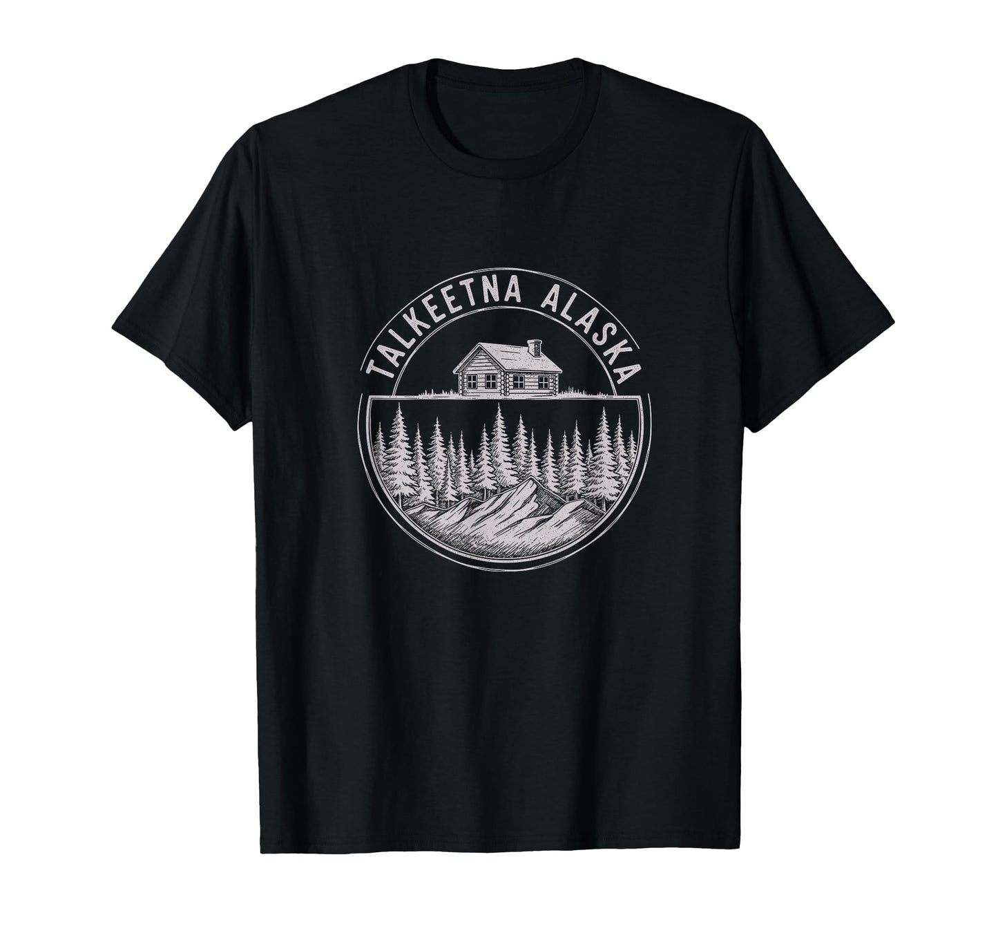 Vintage Talkeetna Alaska Sketch Art Design T-Shirt