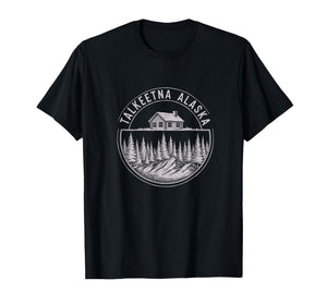 Vintage Talkeetna Alaska Sketch Art Design T-Shirt