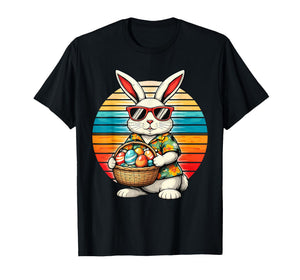 Mens Boys Easter Retro Bunny Egg Funny Easter Men Women Kids T-Shirt