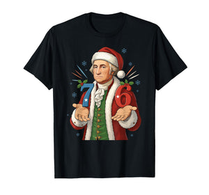Funny 7-6 6-7 George Washington Santa 67 Meme Christmas T-Shirt