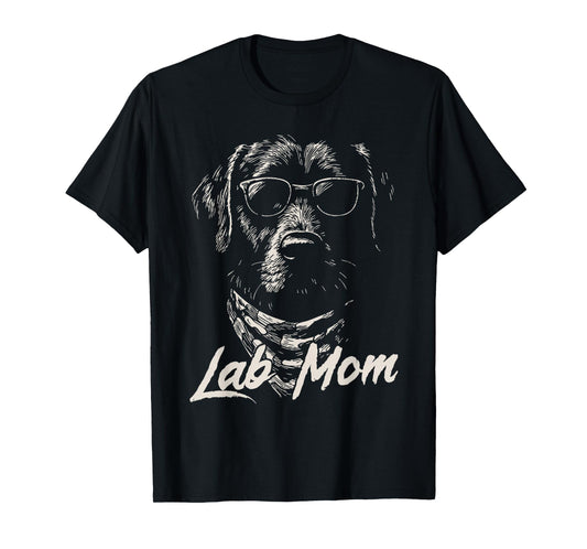 Black Lab Mom Hunting Dog Marsh Scene Sunset Vintage T-Shirt